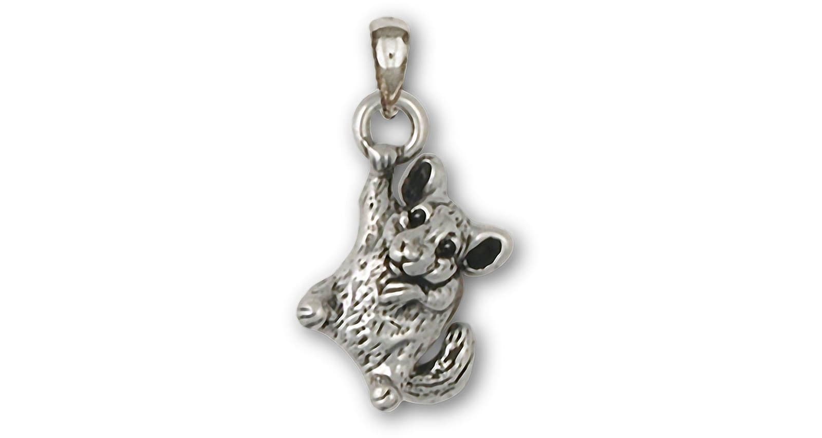 Chinchilla Jewelry Sterling Silver Handmade Chinchilla Pendant CL14-P