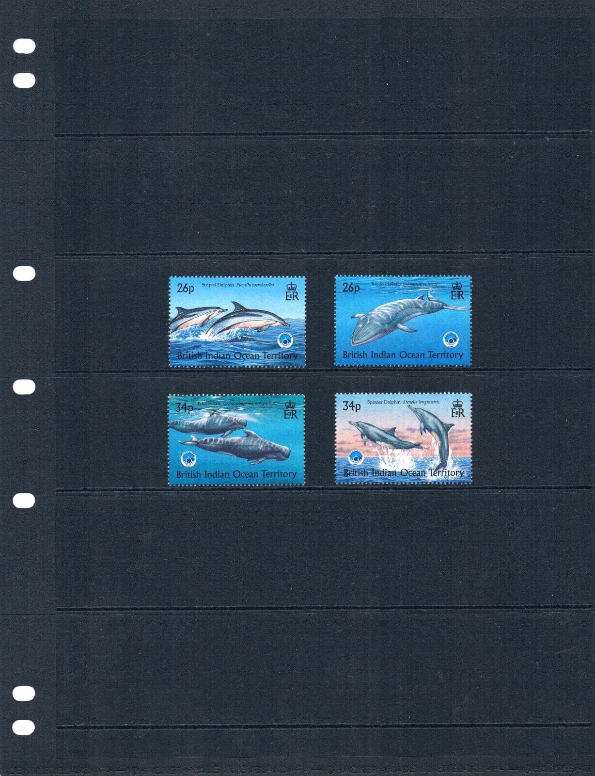 $16.00 Scott Value - 1998 BIOT Whales INDIAN OCEAN TERRITORY CV MNH NH UMM 2