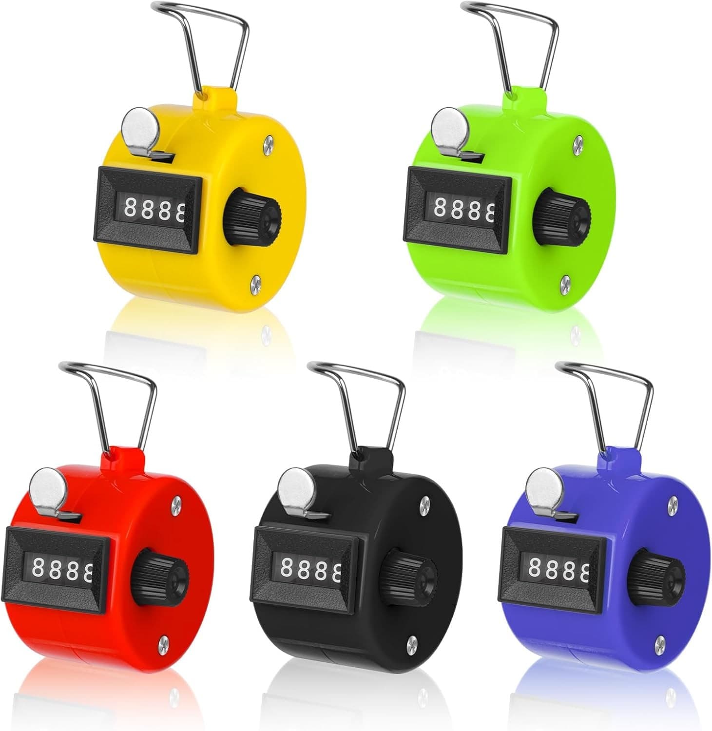 5 Pcs Clicker Counter,Hand Tally Counter Yellow/Green/Blue/Red/Black