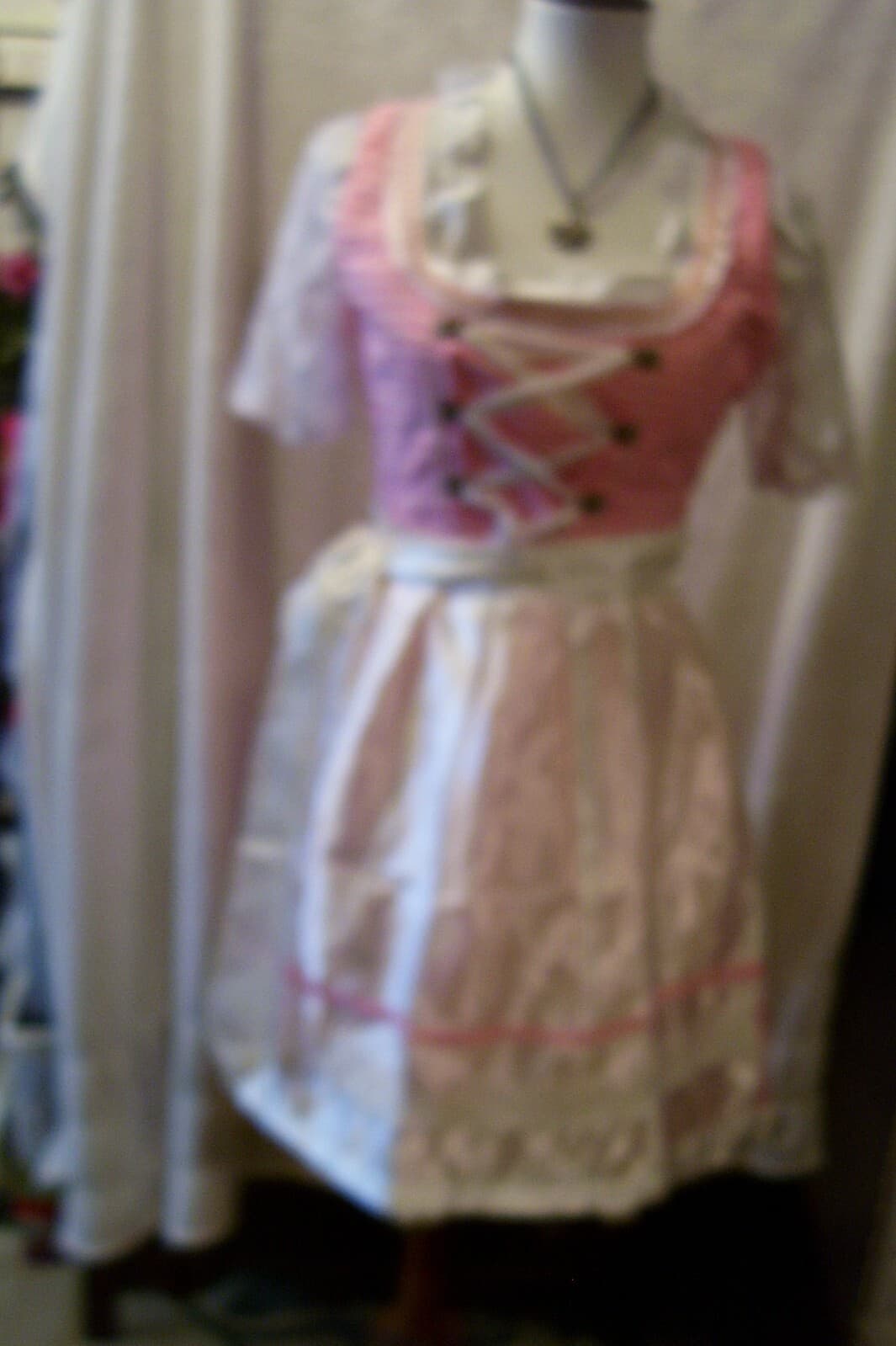 NEW! Sz 6.NEW!Germany,Waitress,Trachten,Oktoberfest,Dirndl Dress 3-pc,PINK,White 5