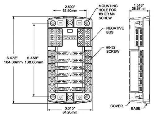 Blue Sea Systems 5026 ST Blade Fuse Block 12 Circuit with Ground and Cover 3