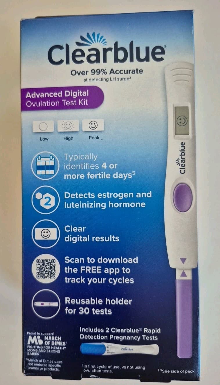 Clearblue Advanced Digital Ovulation Test Kit, 32 Ct. Exp 8/27 4
