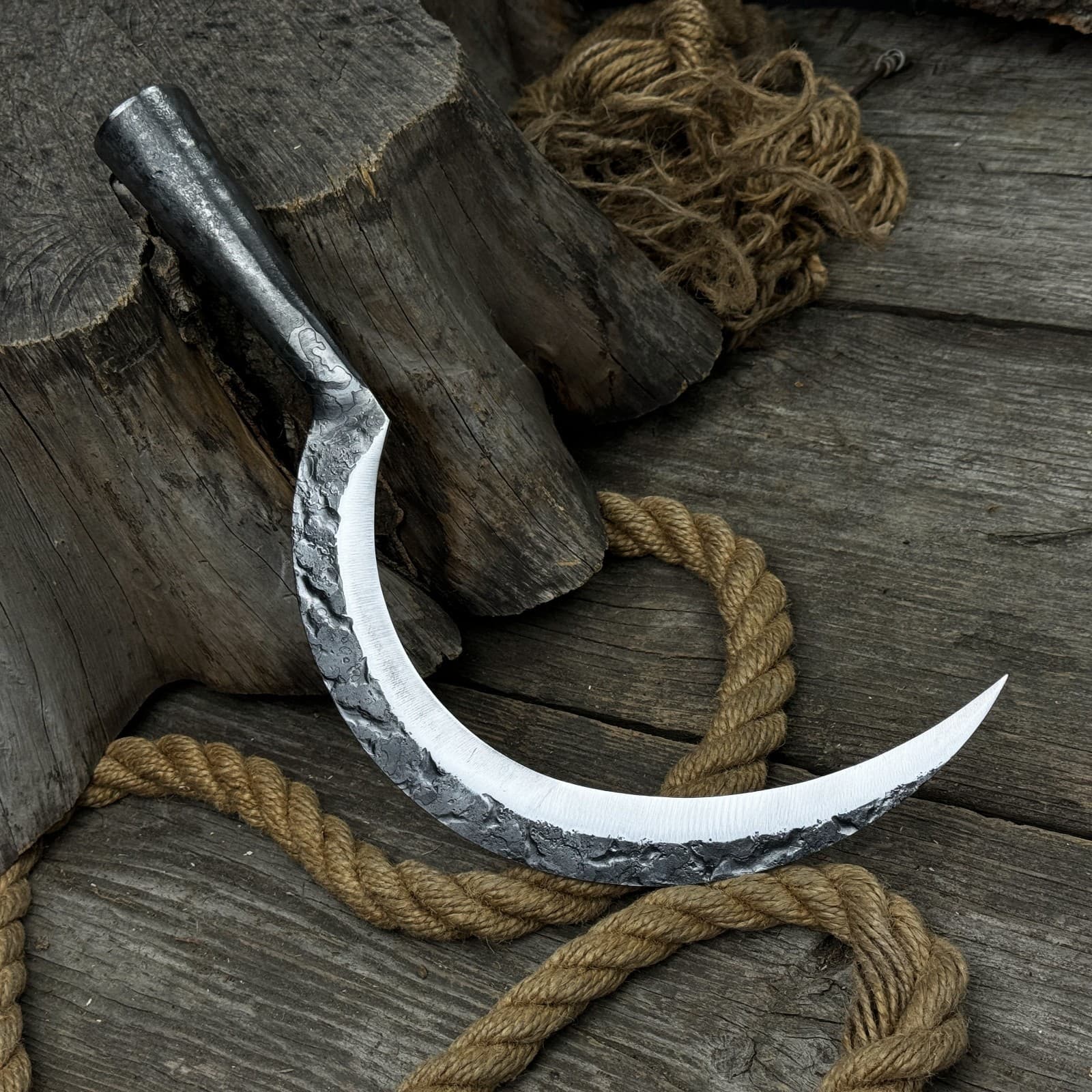 Sickle with Forged Handle. Razor Sharp Blade. Gardening Sickle. Forged Boline. 2