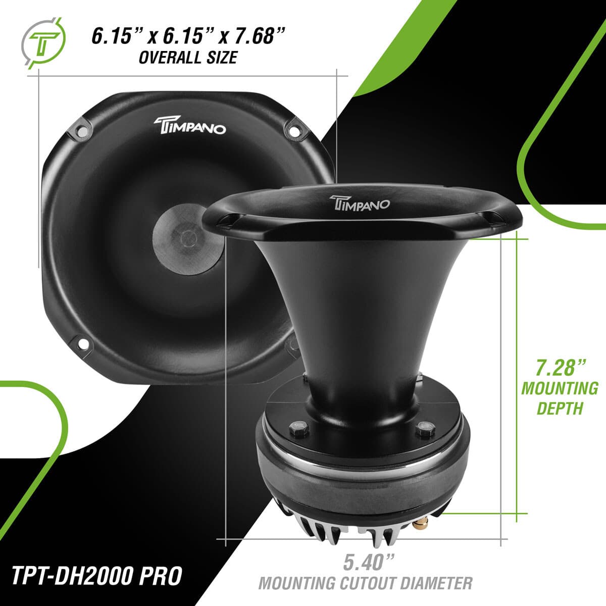 (2) TIMPANO TPT-DH2000 PRO 450W 8 OHM 2" EXIT ALUMINUM HORN + TITANIUM DRIVER 4