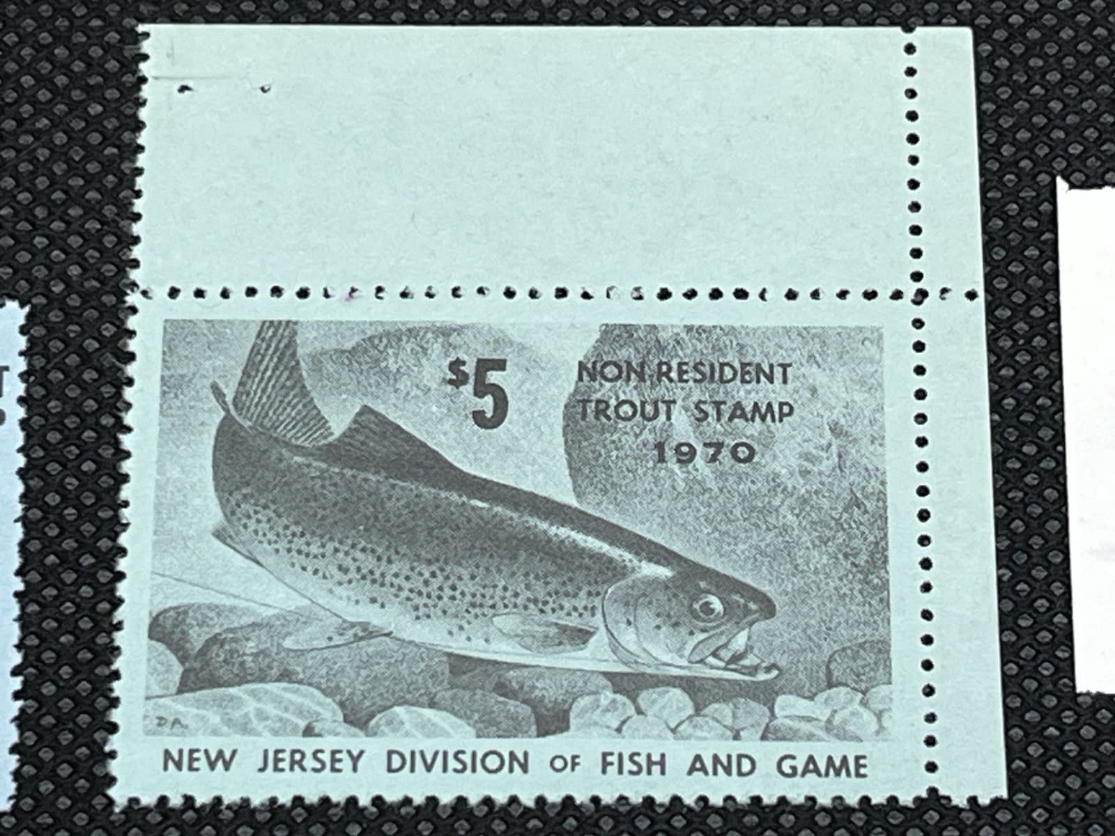 VINTAGE LOT OF 8 NEW JERSEY NON-RESIDENT TROUT STAMPS MNH Set #4 3