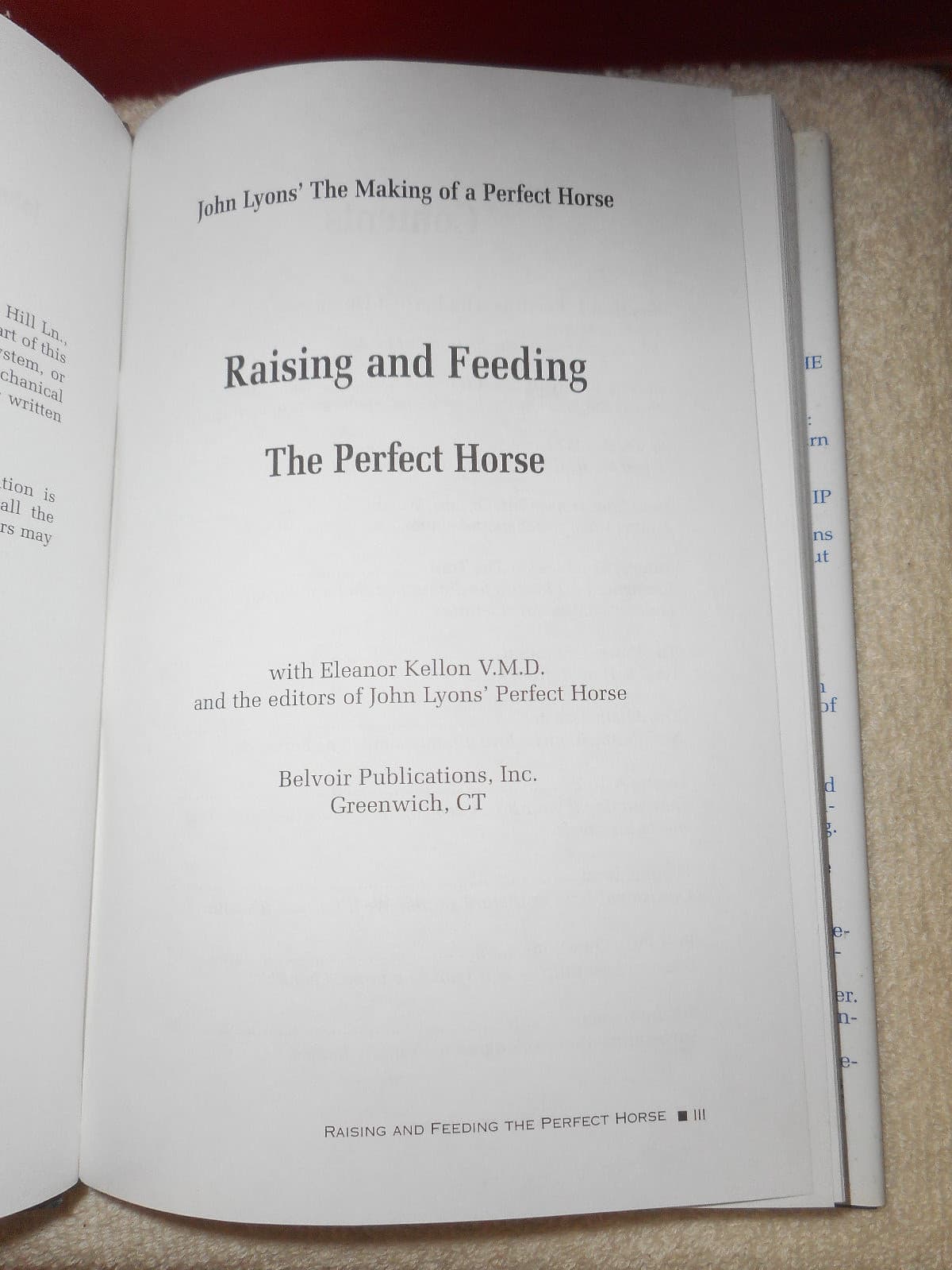 Raising and Feeding the Perfect Horse John Lyons HC/DJ Equestrian Care Book 5