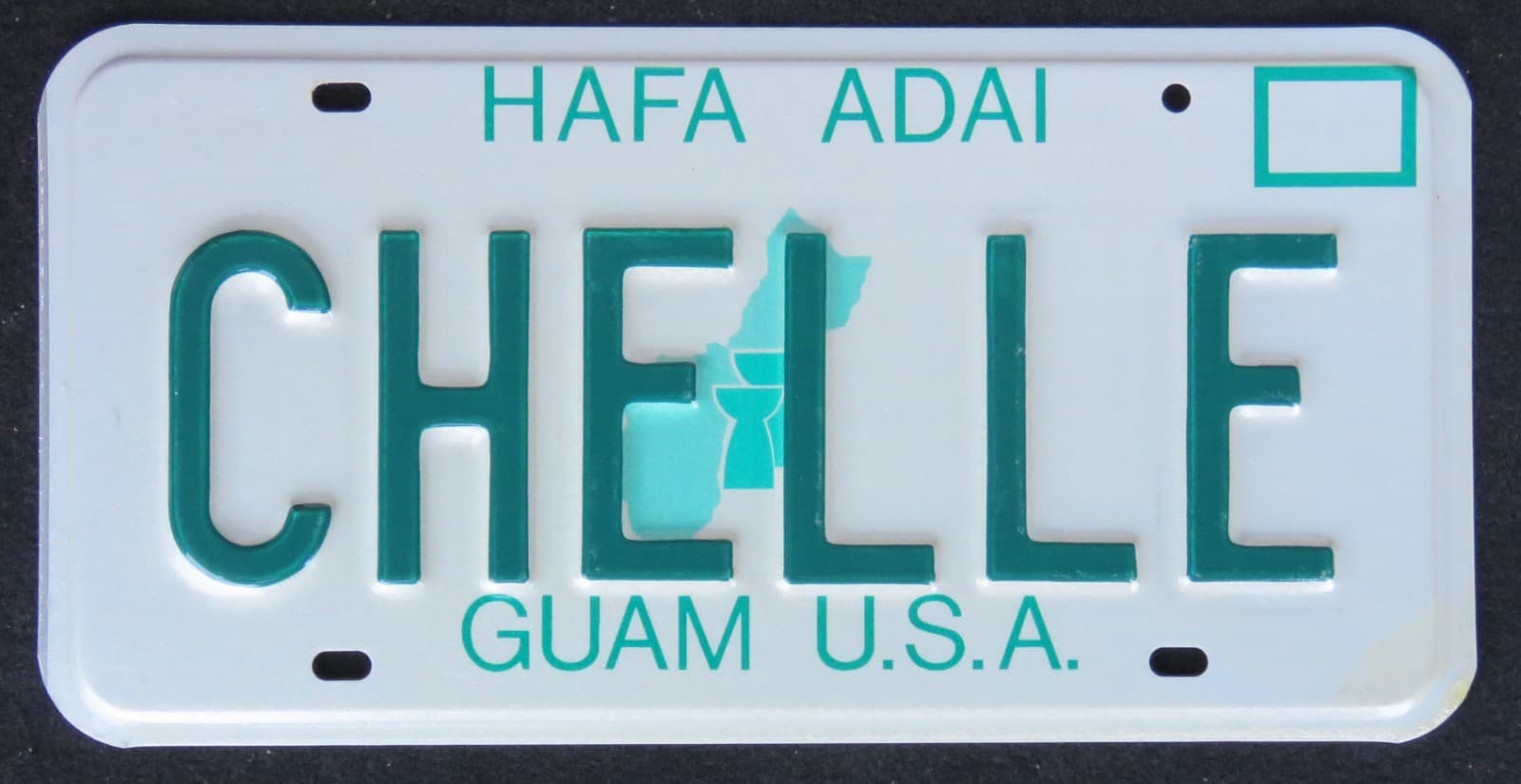 GUAM GREEN MAP license plate 1988 CHELLE