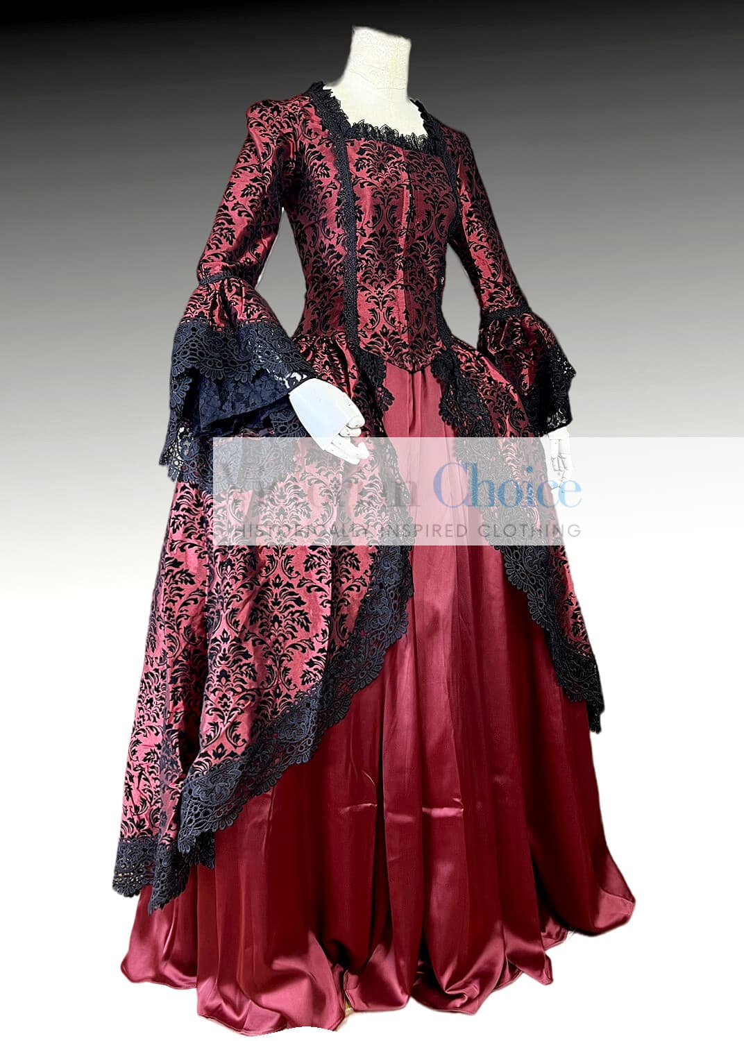 Ren Fair Marie Antoinette Bridgerton Queen Brocade Dress Gown Gothic Costume 143 2