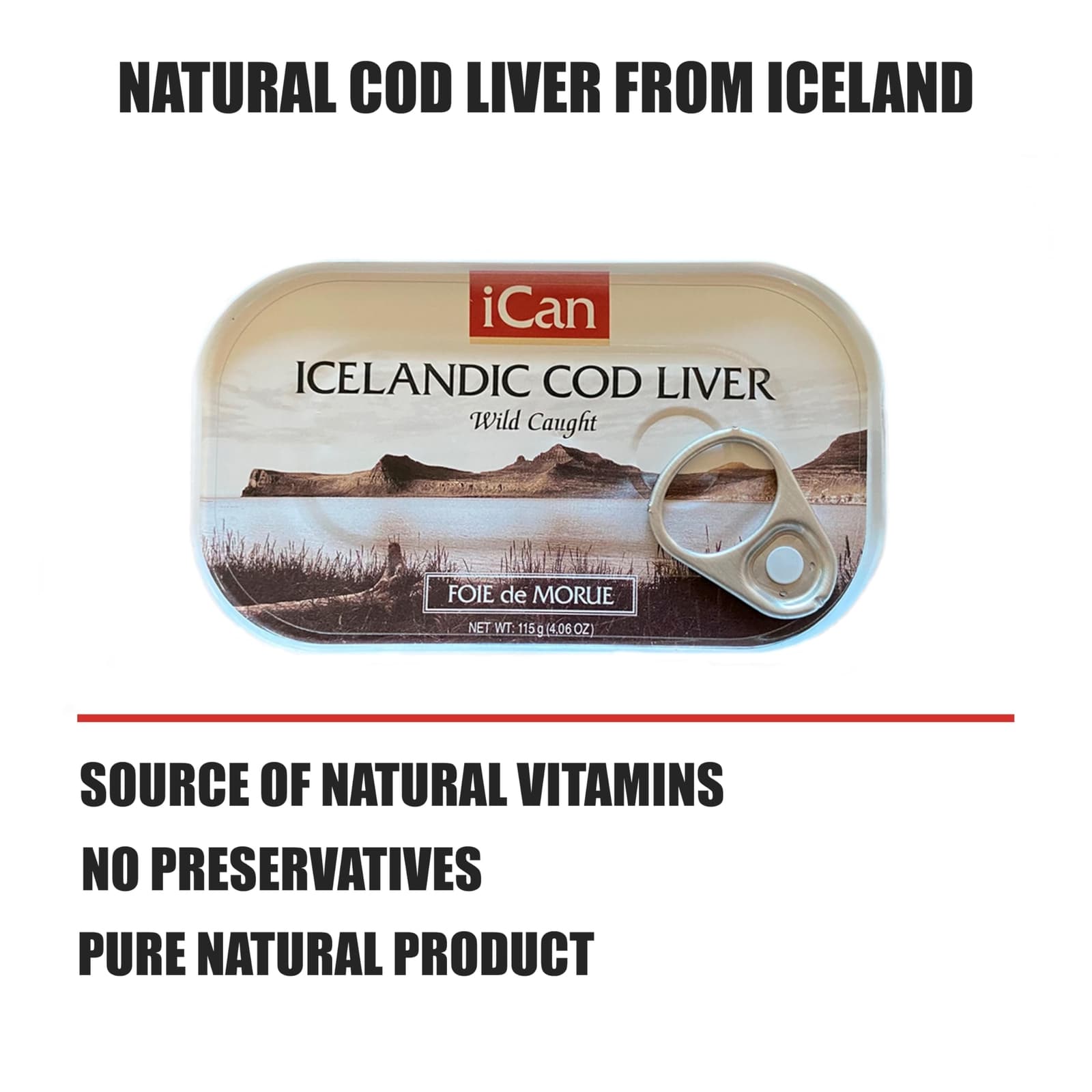 Icelandic Cod Liver Wild Caught (Foie de Morue) Slice 4oz. (PACK OF 12 CANS) 3