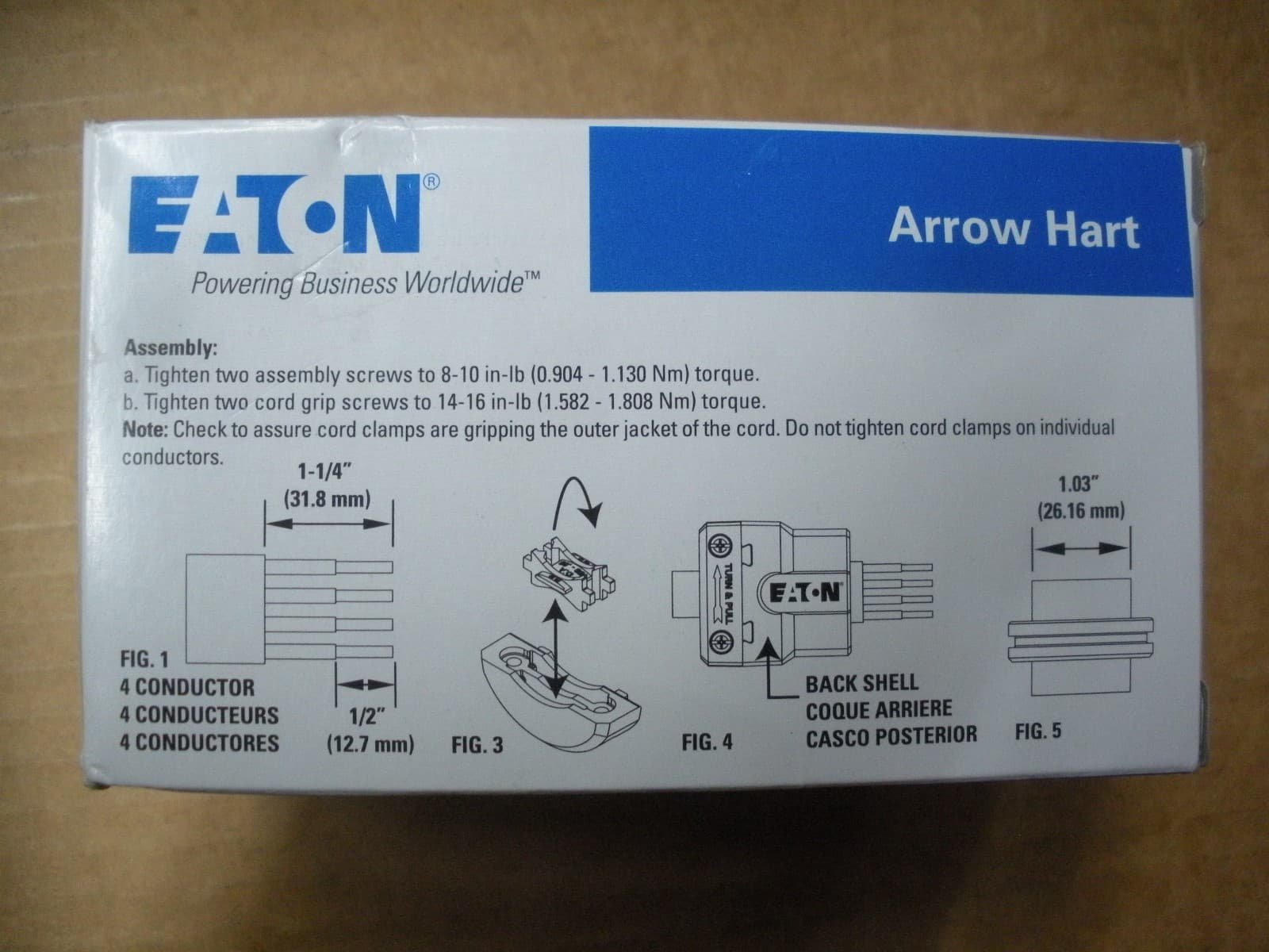 L14-30 30A 125/250 Eaton Arrow-Hart AHCL1430P cord cap twist lock 4 available 2