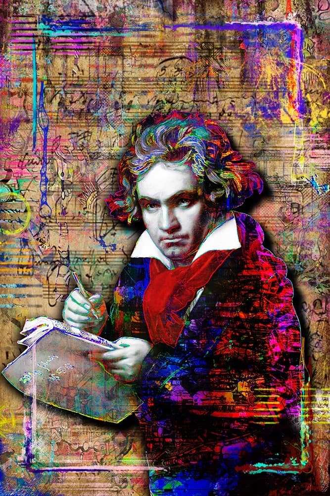 Ludwig Van Beethoven 16x24in Poster, Beethoven Tribute Pop Art Free Shipping US