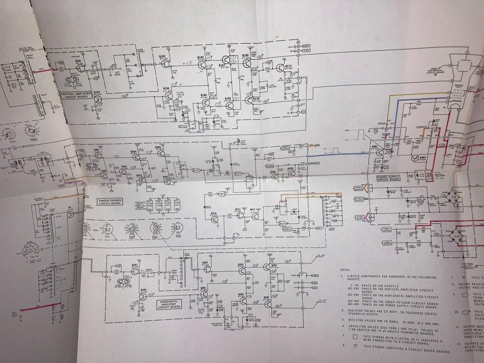 SCHEMATIC POSTERS (2) Of The Heathkit 5 MHZ Triggered Oscilloscope Model 10-4540