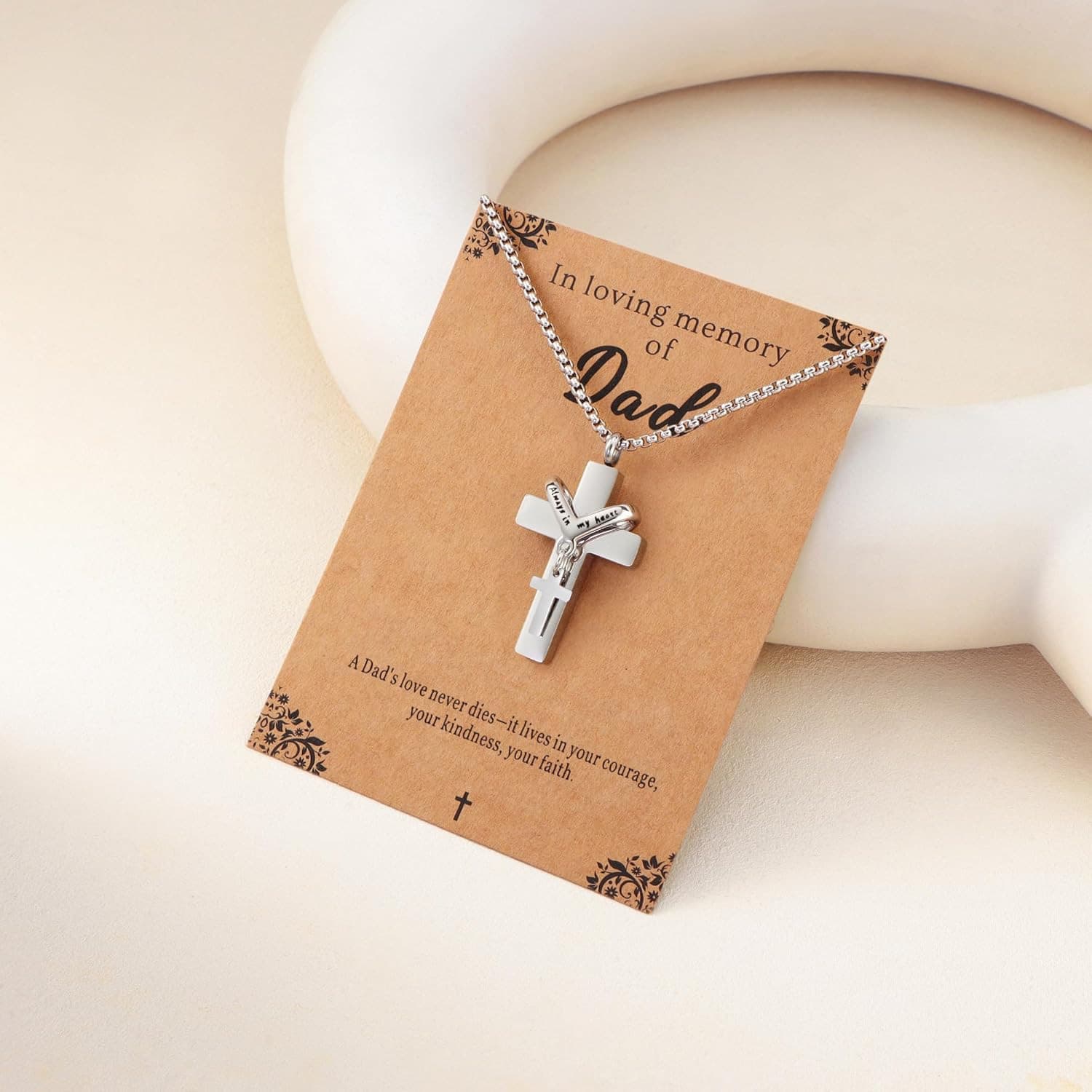 Cremation Cross Necklace for Ashes Cross Urns Locket Pendant Ashes Holder Stainl 2