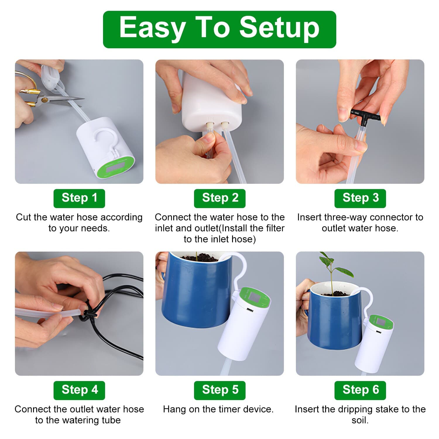 Automatic Drip Irrigation Kit, Houseplants DIY Micro Self Watering System 60 day 6