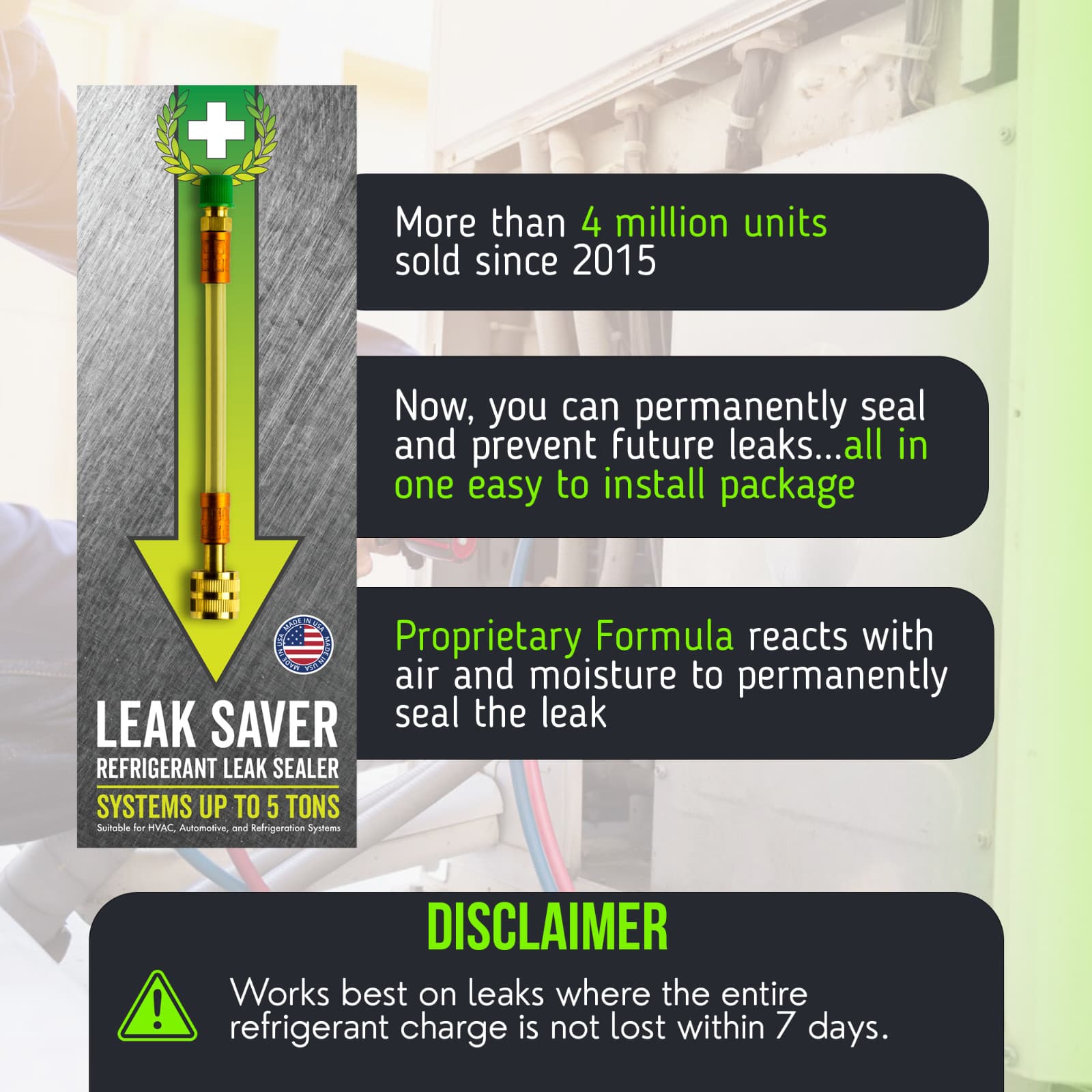Leak Saver Direct Inject Refrigerant Leak Sealer for HVAC and Automotive Systems 2