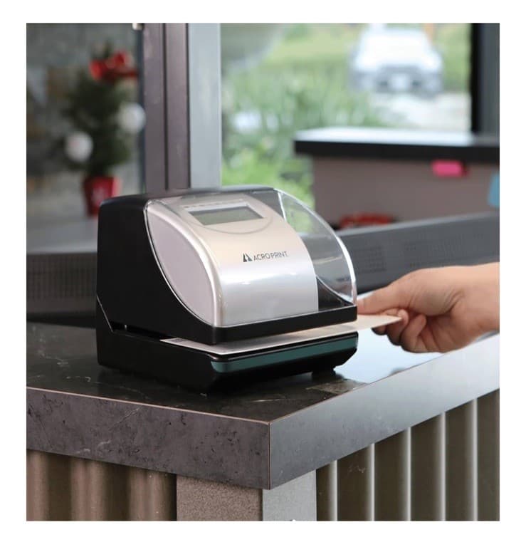 Acroprint ES700 Electronic Time Card Clock Recorder with Keys, Manual Power Cord 3