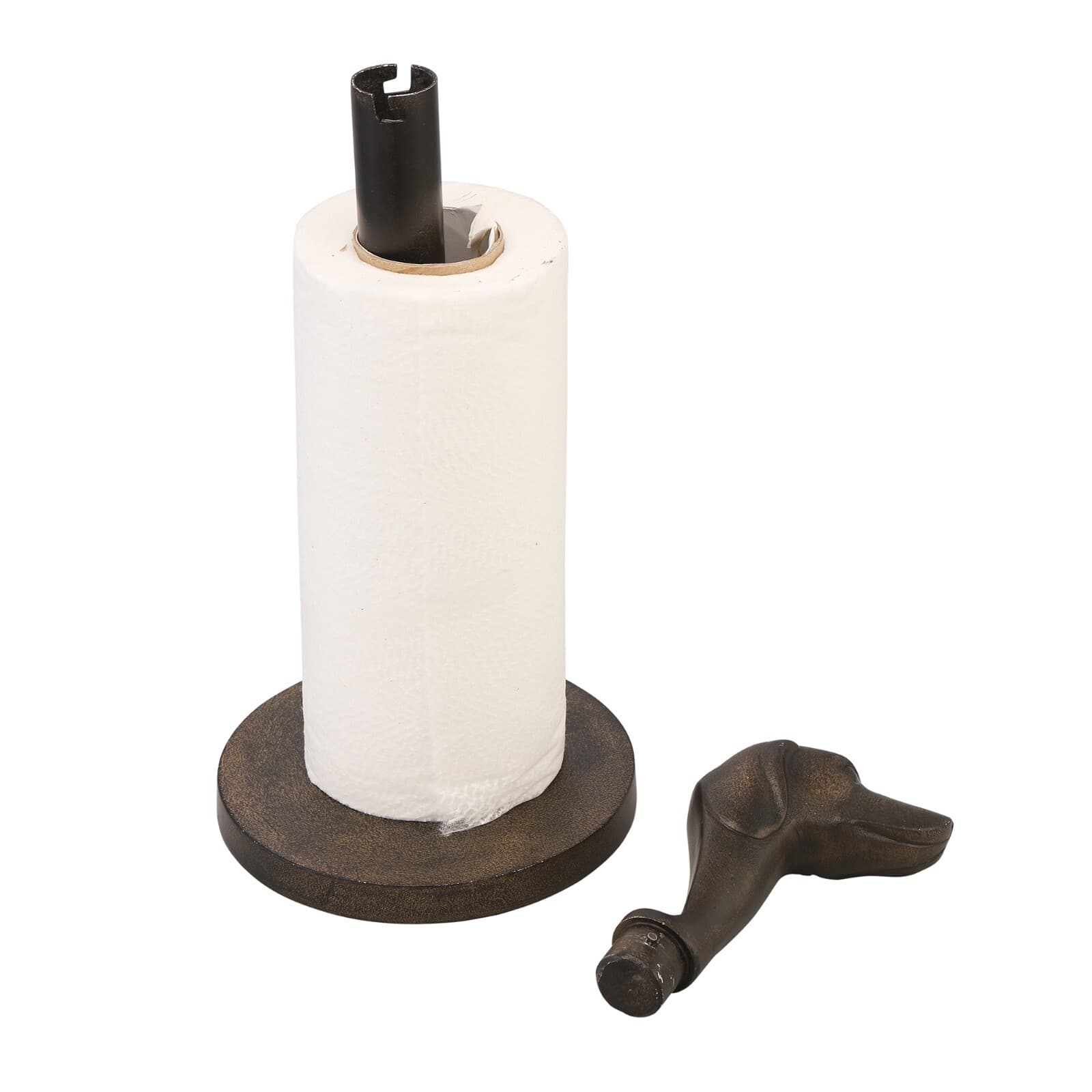 Dog Head Paper Towel Holder Aluminum 2