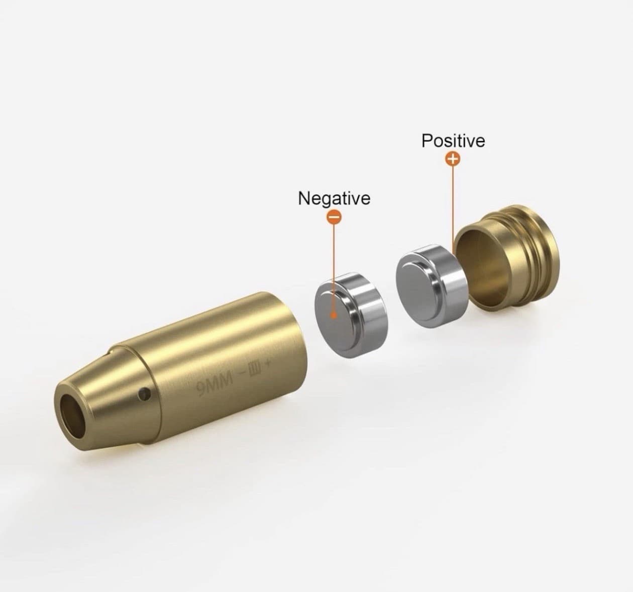 9mm Red Laser Bore Sight Brass Cartridge Bullet Shap Boresighter W/ 6 Batteries 3