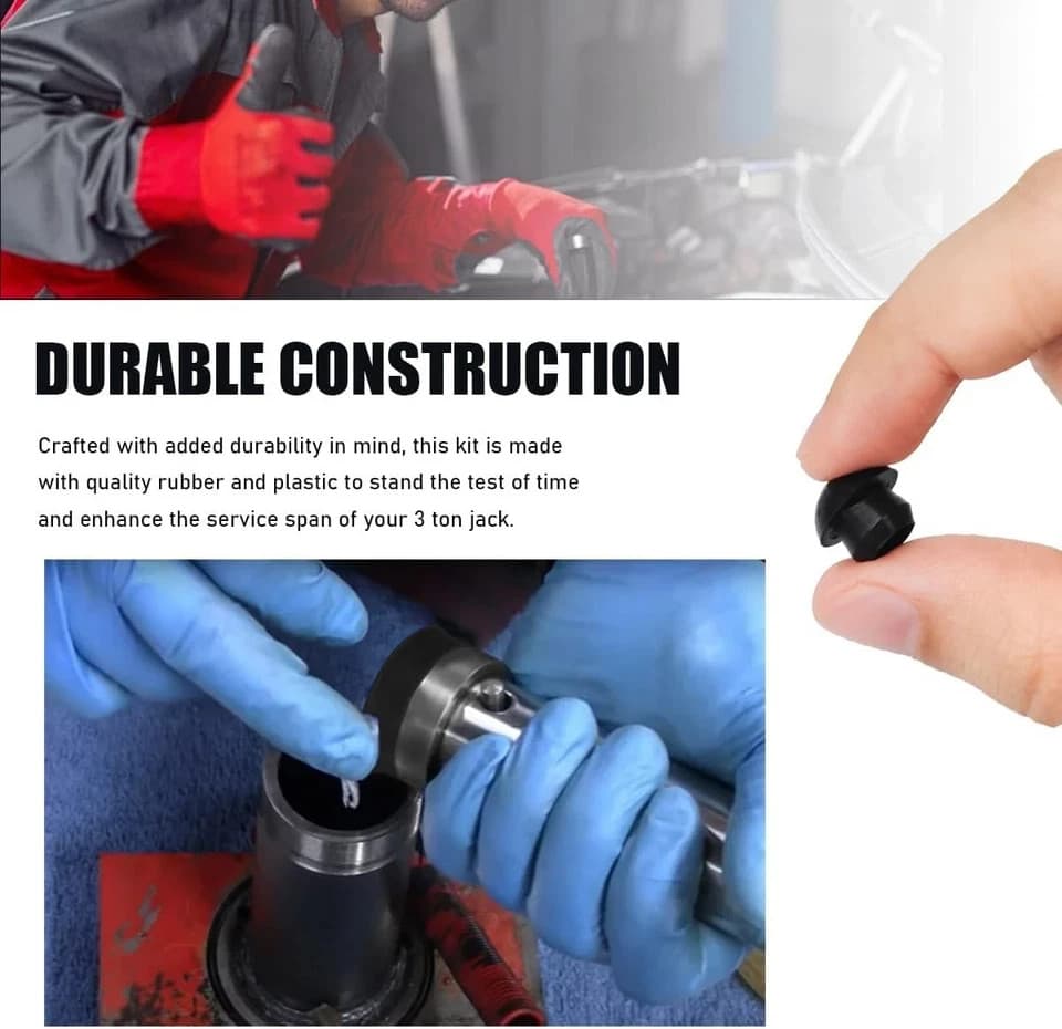 17PCS Floor Jack Seal Kit, 3 Ton Horizontal Hydraulic Jack O-Ring Seal with Oil  5