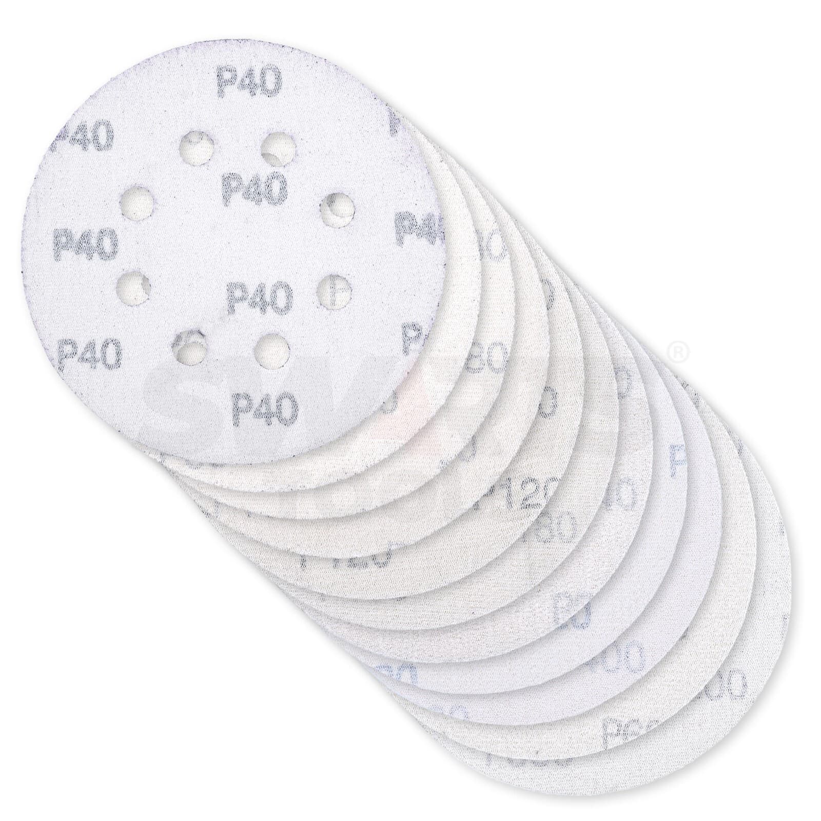 Sanding Discs Pads for Orbital Sander Circular Hook & Loop - 125mm 5" 150mm 6" 4