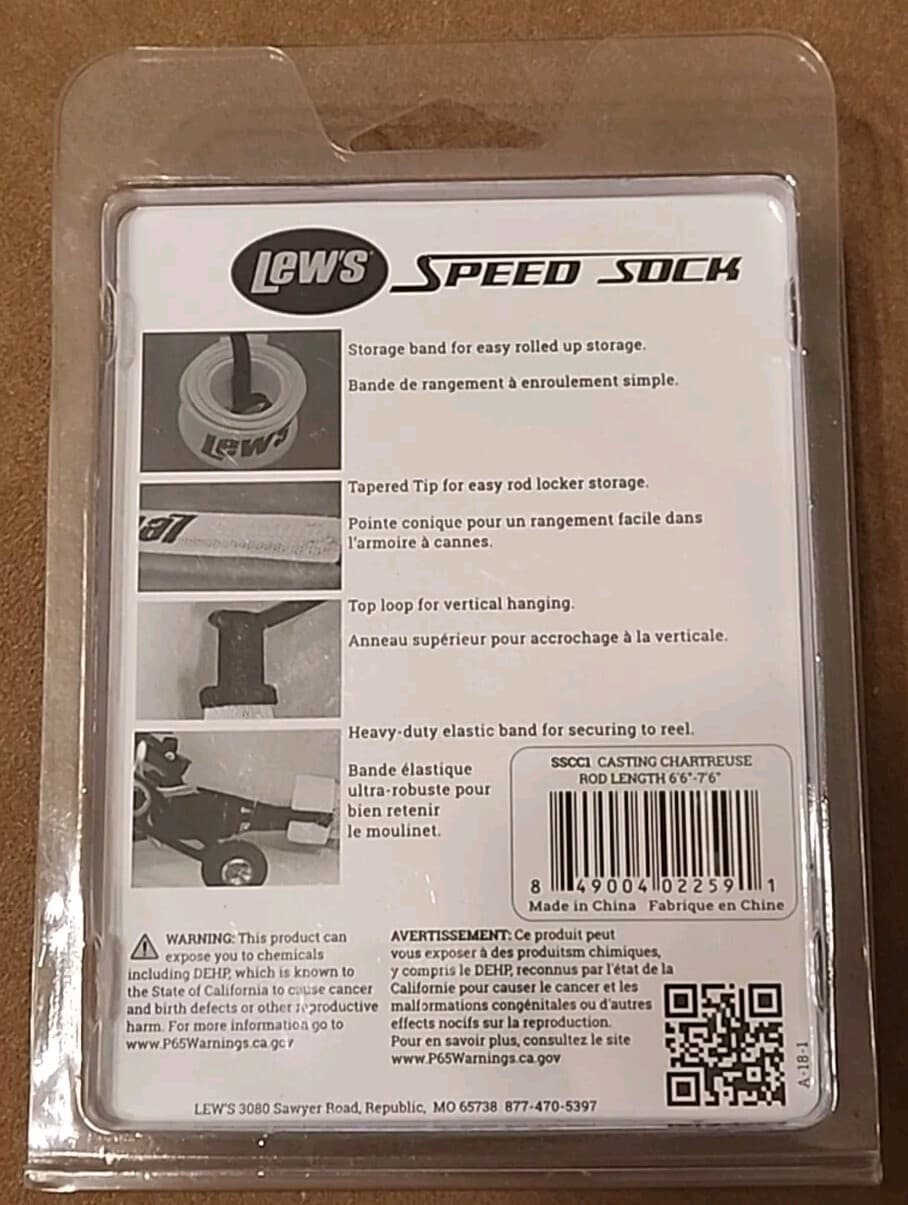Lew's Speed Sock (Green 6'6"-7'6") Casting Rod Protection #SSCC1 4