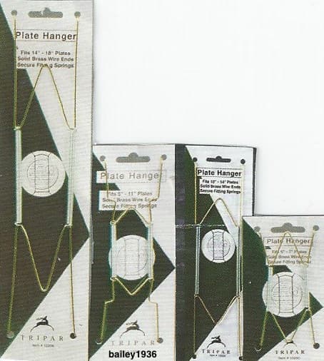 Plate Hanger Large Brass Wire 15"-30" Display Easel for Platters Plates Tiles 6