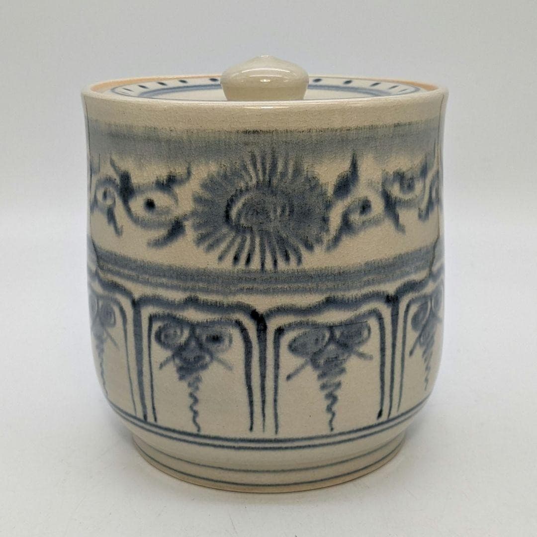 Tozaburo Kato Akazu ware Annan style mizusashi water jar Seto pottery Japan 2