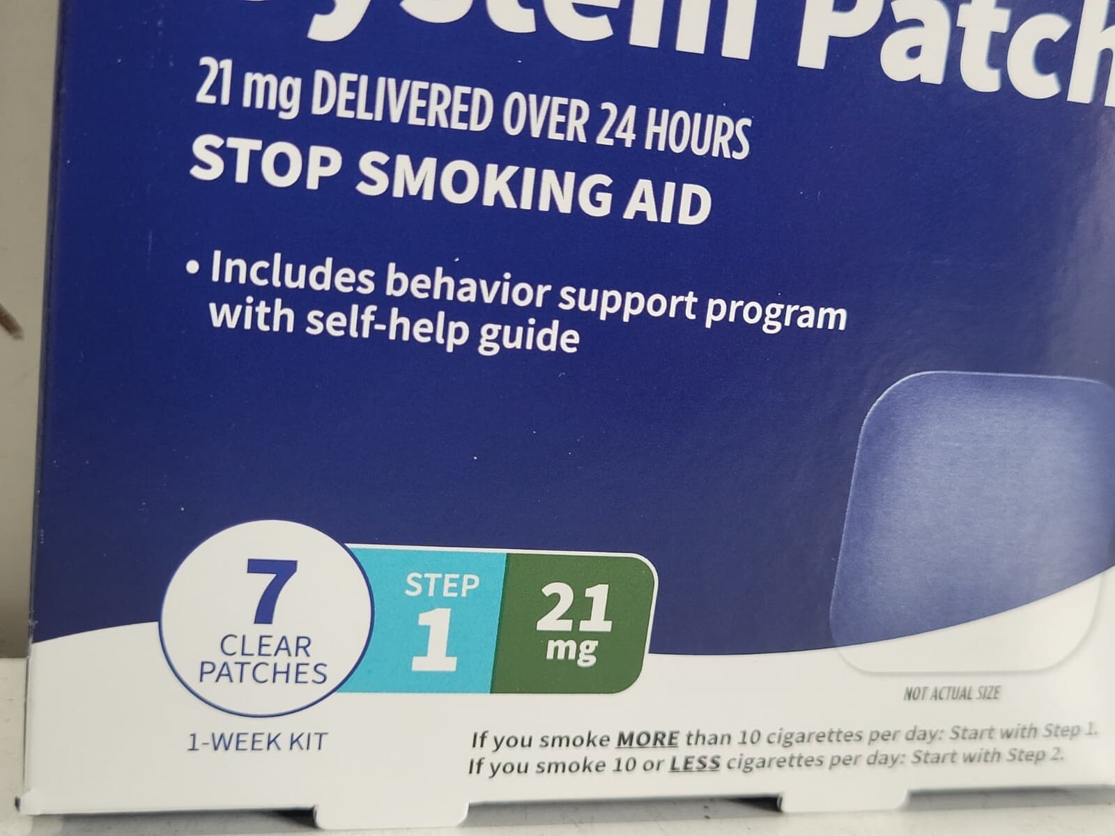 Walgreens Step 1 Nicotine 21mg Transdermal System Patch 7ct EXP 03/26 QTY 2 2