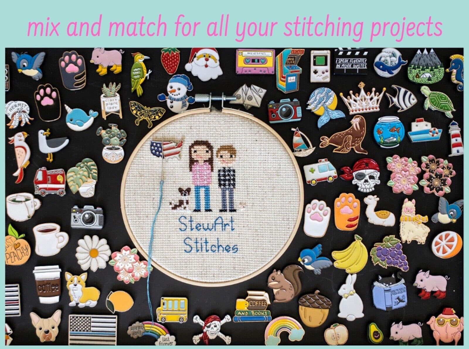 Lady Rabbit Enamel Needle Minder, Fridge Magnet, Magnetic Lapel Pin 6