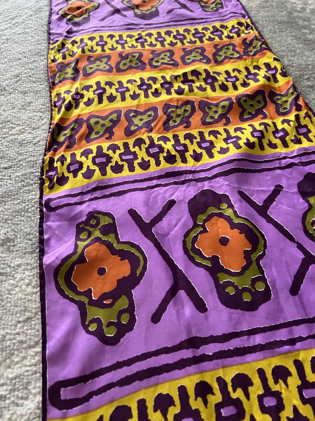 Vintage 1960’s - 70s VERA Neumann Abstract Silk Designer Scarf - 44”x 14” Mod 5