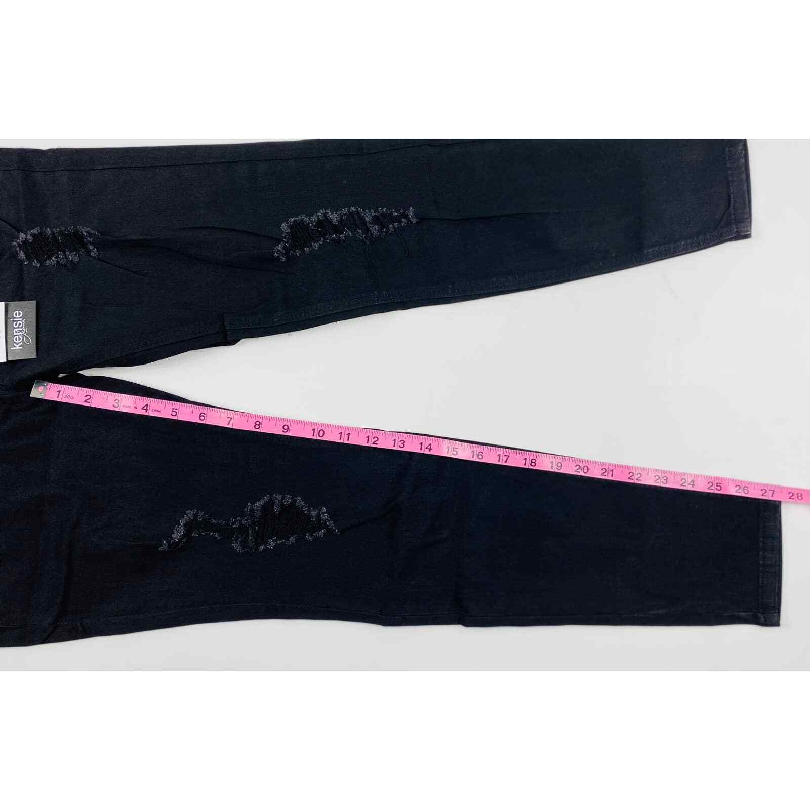 Kensie Womens Effortless Ankle Mid Rise Black Distressed Jeans Size 8/29 NWT  4
