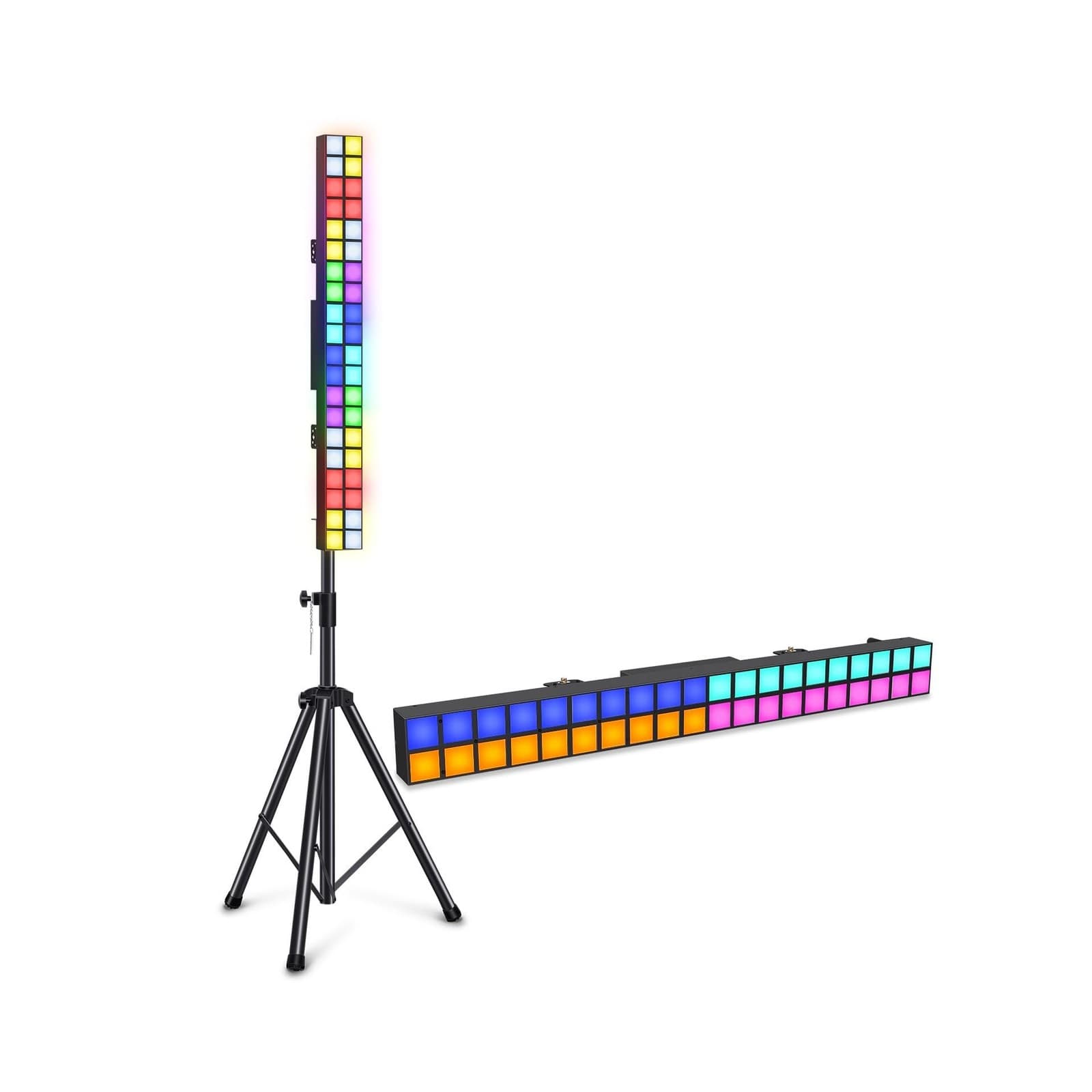 DJ Stage Lights Bar with Stand, 100W RGB LED DMX Pixel Light Bar, 20x2 Matrix...
