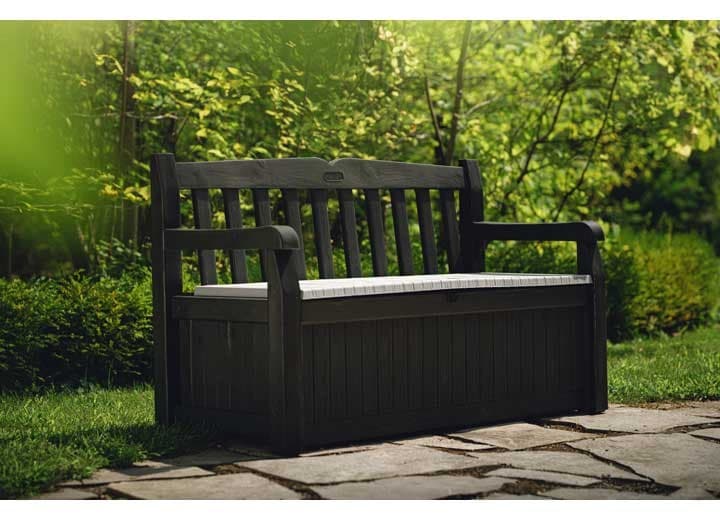 Keter 250295 Solana 70 Gallon Outdoor Storage Bench - Grey