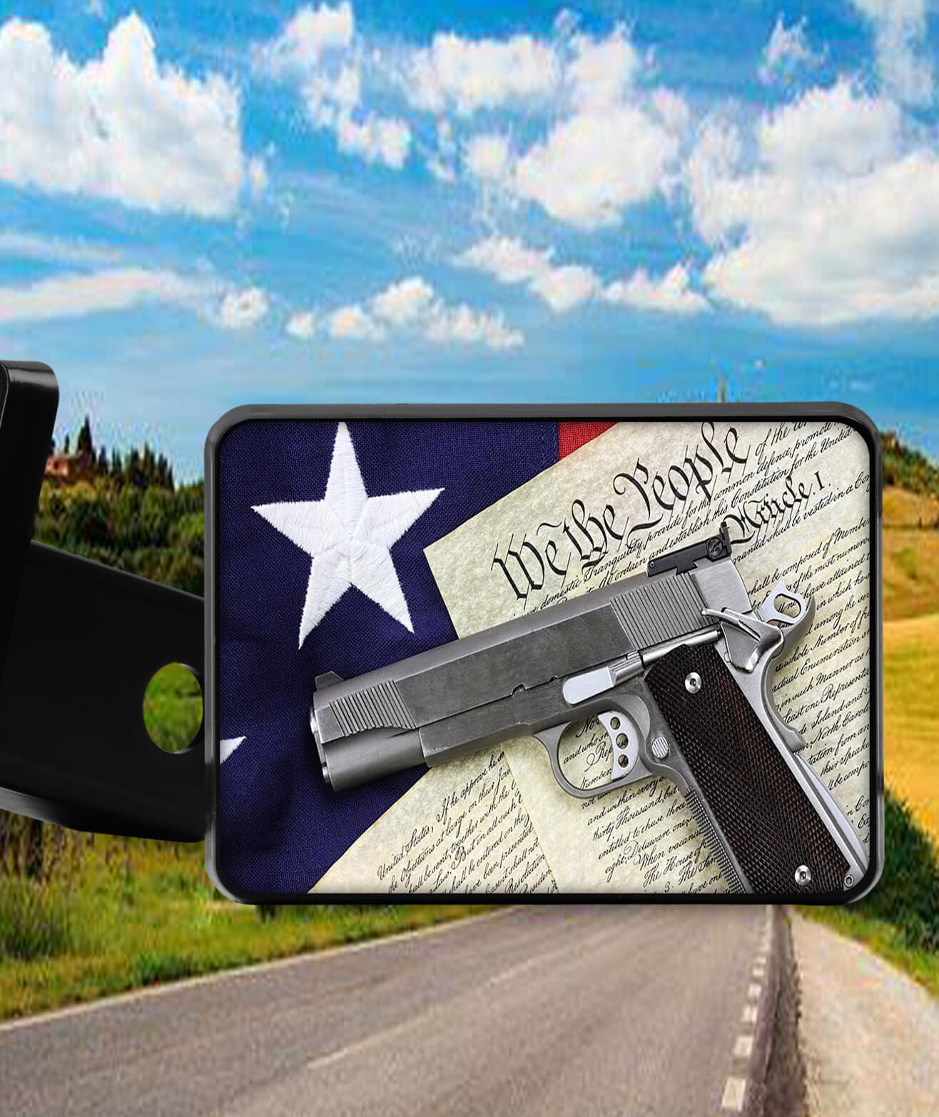 We the People 2nd Amendment new Trailer Hitch Cover Plug