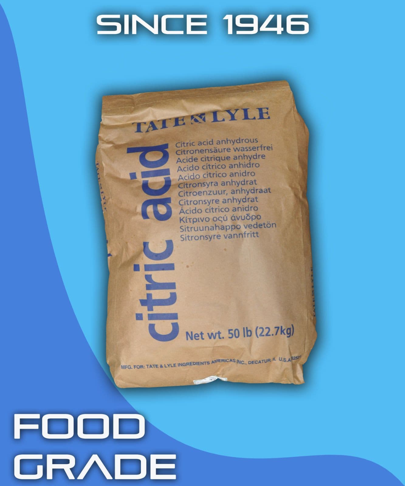 Citric Acid Food Grade 100% Pure FCC/USP Made in USA Fine Granular Anhydrous