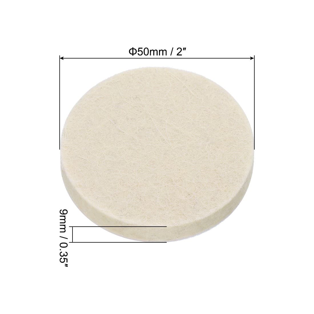 2-Inch Wool Polishing Pad Hook and Loop Buffing Wheel 17Pcs 2