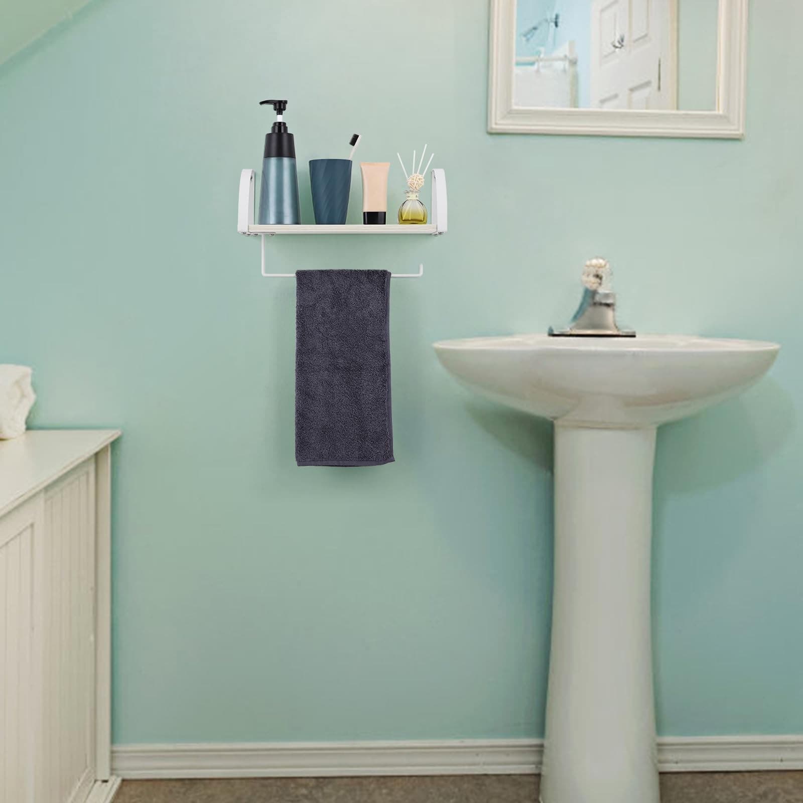 Paper Towel Holder with Shelf Farmhouse Paper Towel Holder Wall Mount Spice R... 6