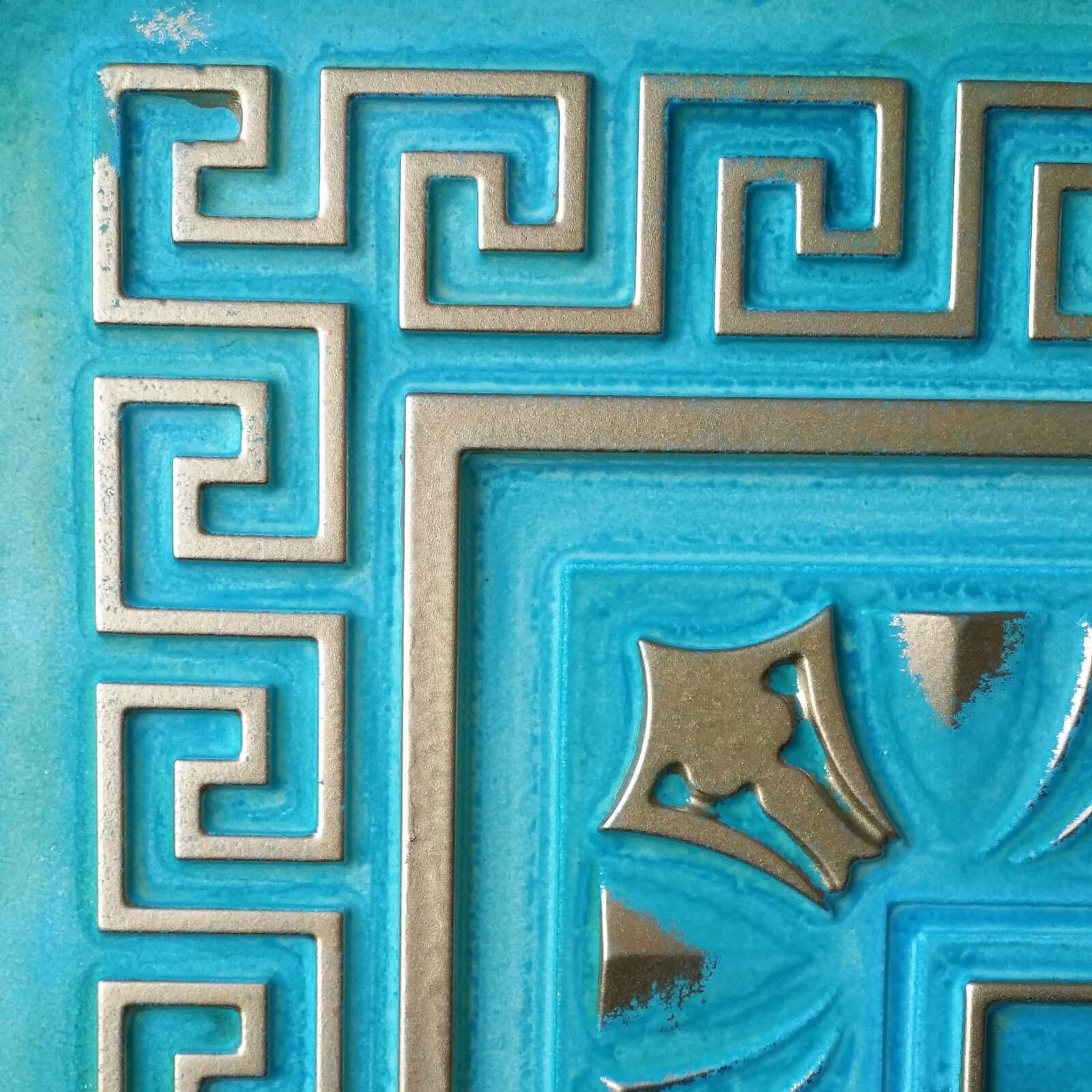 Ceiling tiles Faux tin washed cyan gold decor Barber wall panels PL01 10pcs/lot 5