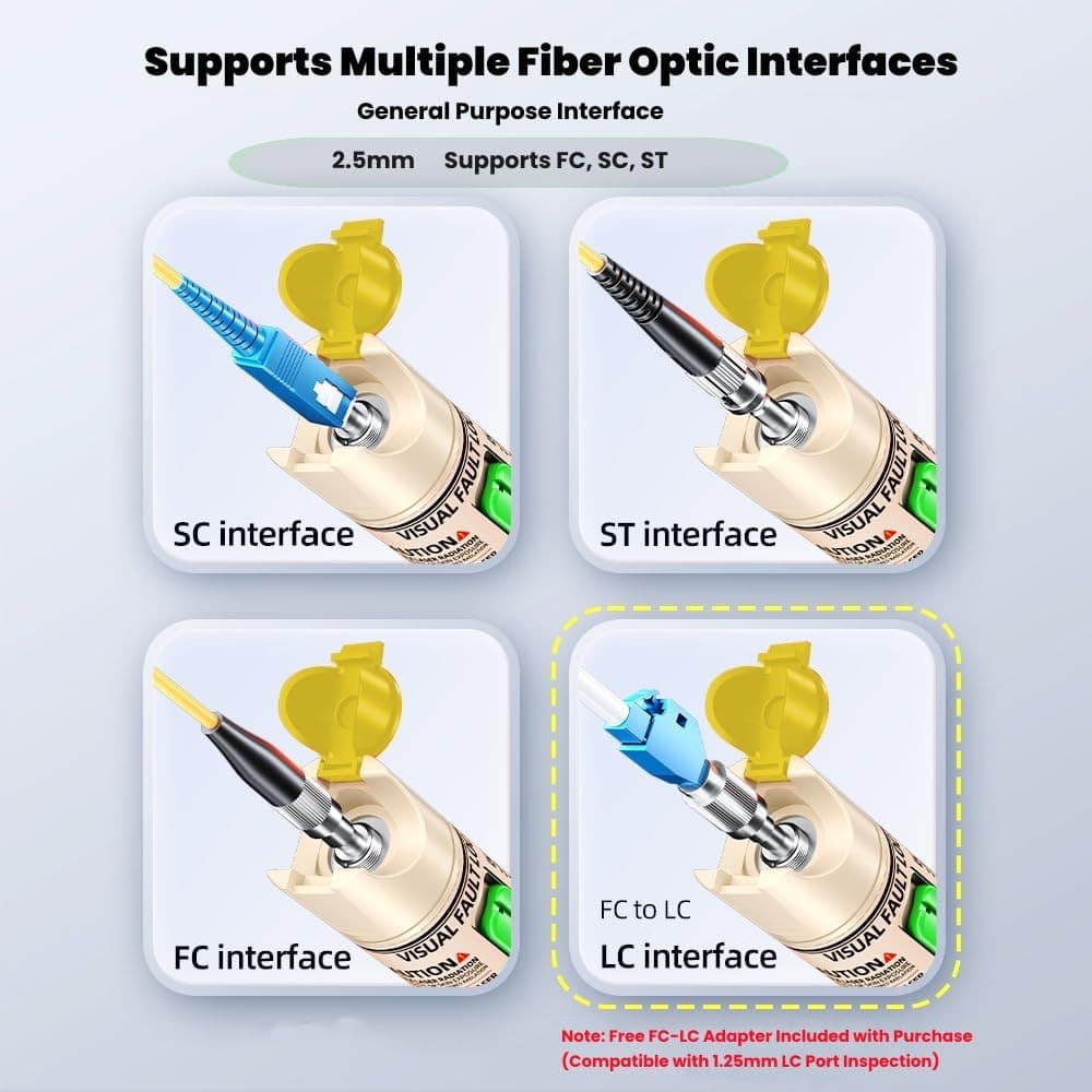 100Mw Visual Fault Locator, 100-120KM Fiber Optic Cable Tester Meter VFL Red Lig 3