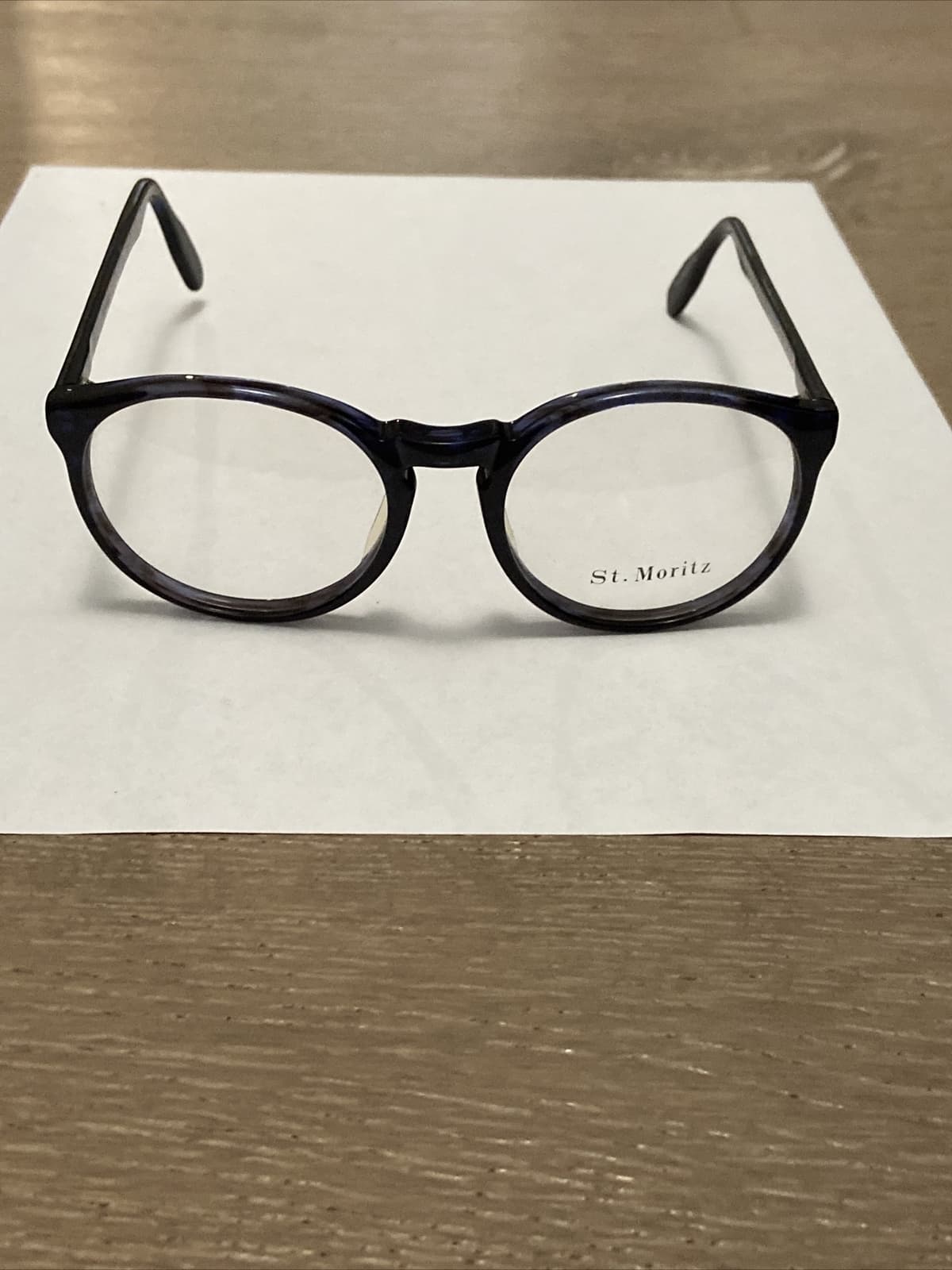 Vtg Blue Truman Style St. Moritz Plastic Frame RBG Potter Glasses  51-18-145 5