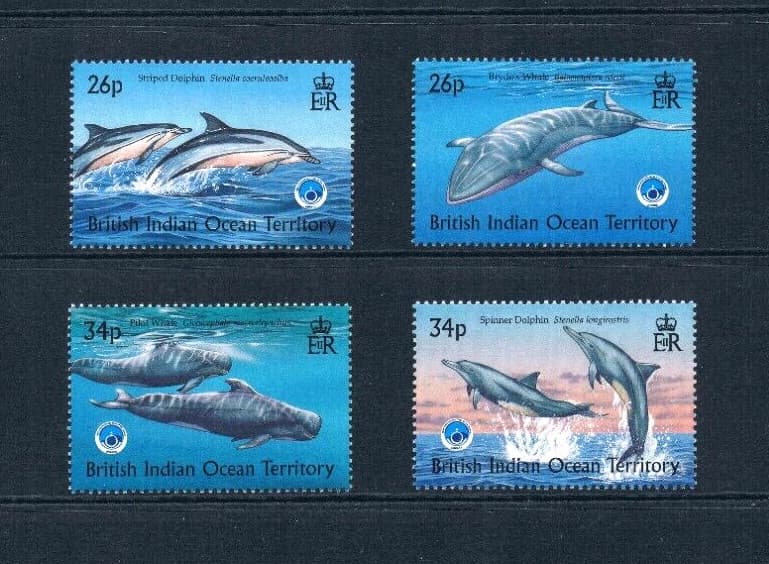 $16.00 Scott Value - 1998 BIOT Whales INDIAN OCEAN TERRITORY CV MNH NH UMM 3