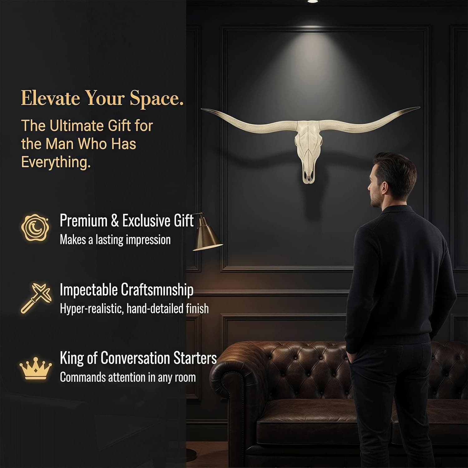 Skeleton Bison Bull Skull Wall Decor Cow Skull Wall Decor LonghornHead Sculpture 5