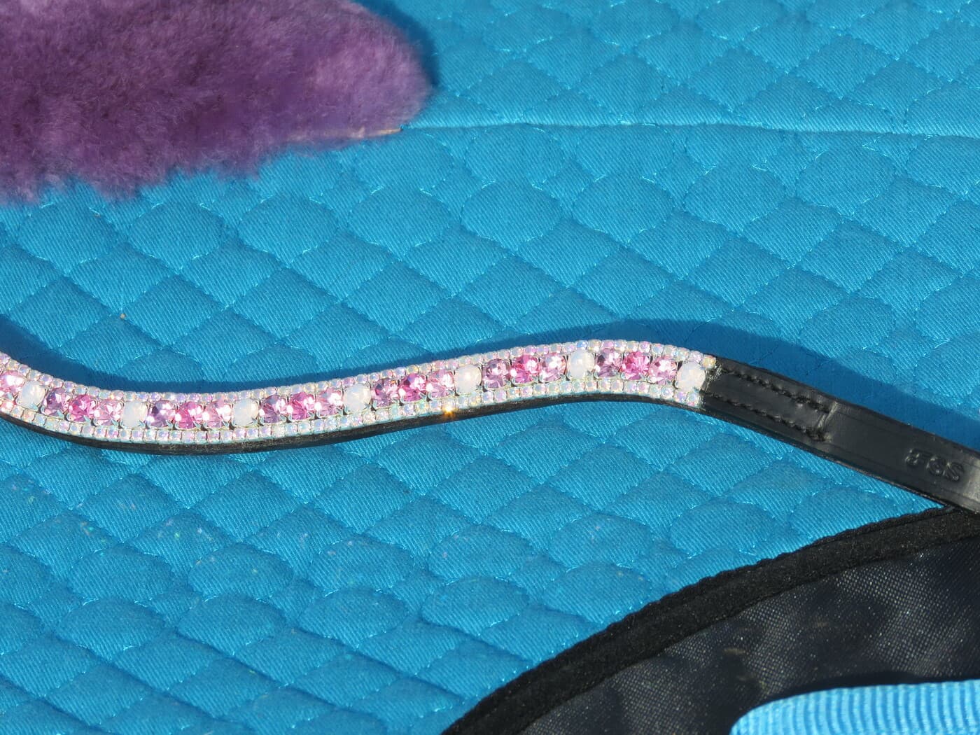 FSS SHIMMER ROSE BABY PINK LILAC OPAL CRYSTAL Bling Rhinestone V Curve Browband