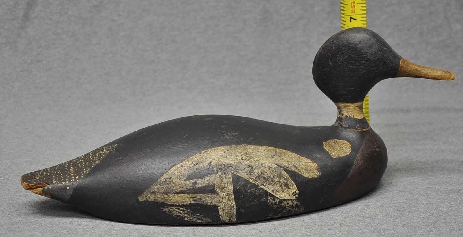 UNKNOWN RED BREASTED MERGANSER DRAKE DUCK DECOY  EAST COAST DS CARVED INTO BTM 3