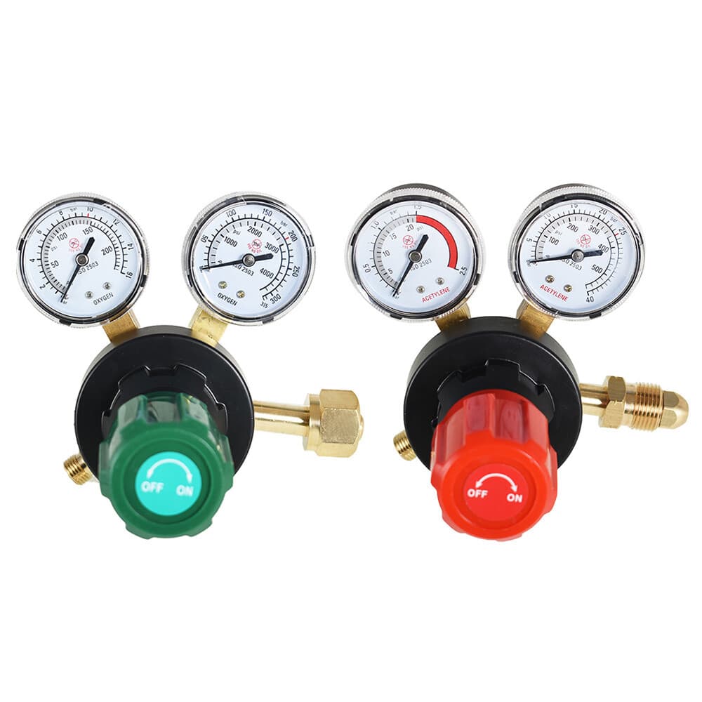 Dual Welding Gas Gauges, Oxygen (CGA-540) and Acetylene (CGA-510) Regulators 3