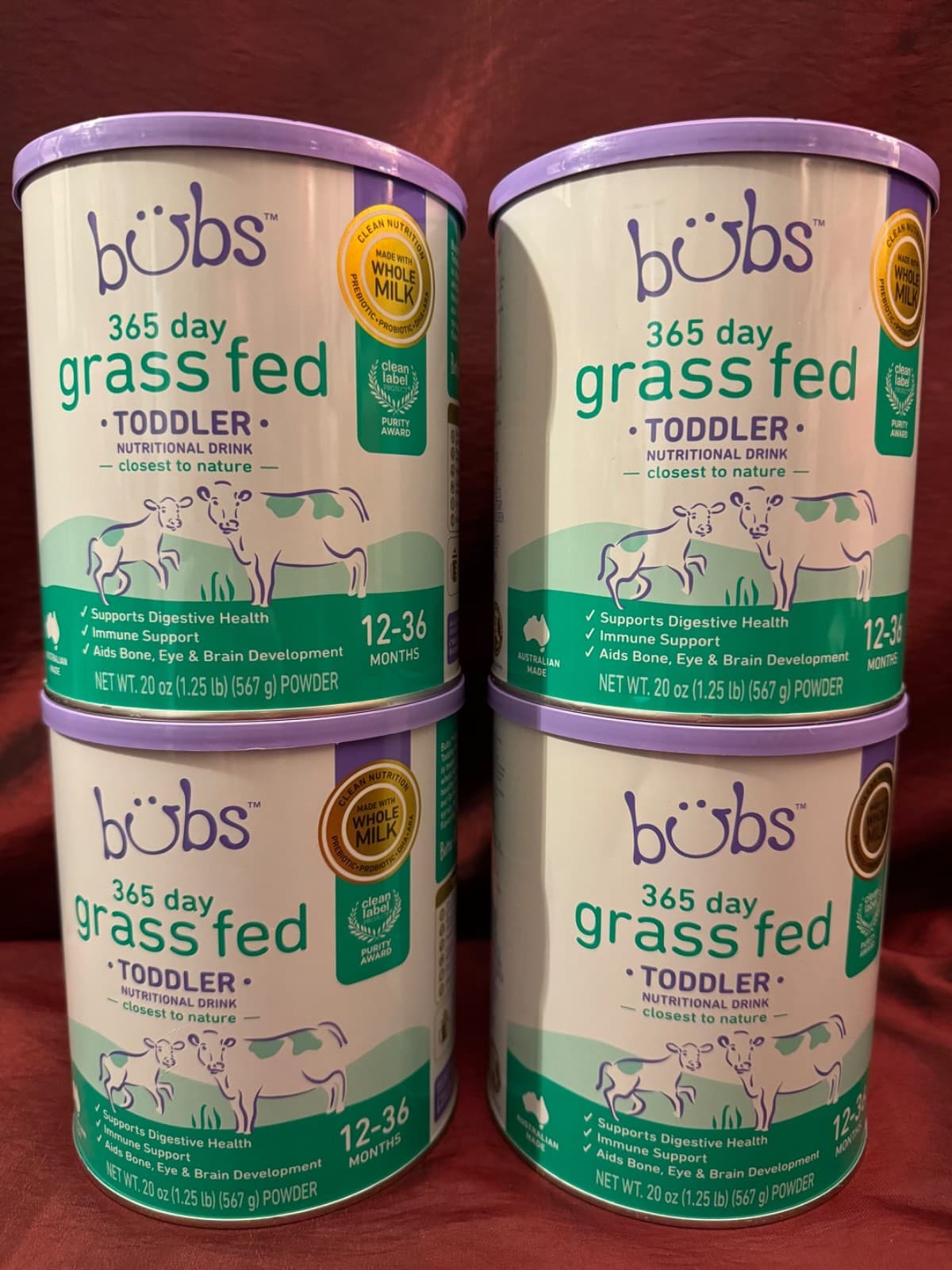 *Read* 4 Pack Aussie Bubs 365 Grass Fed Toddler Nutritional 12-36 Months 04/2026