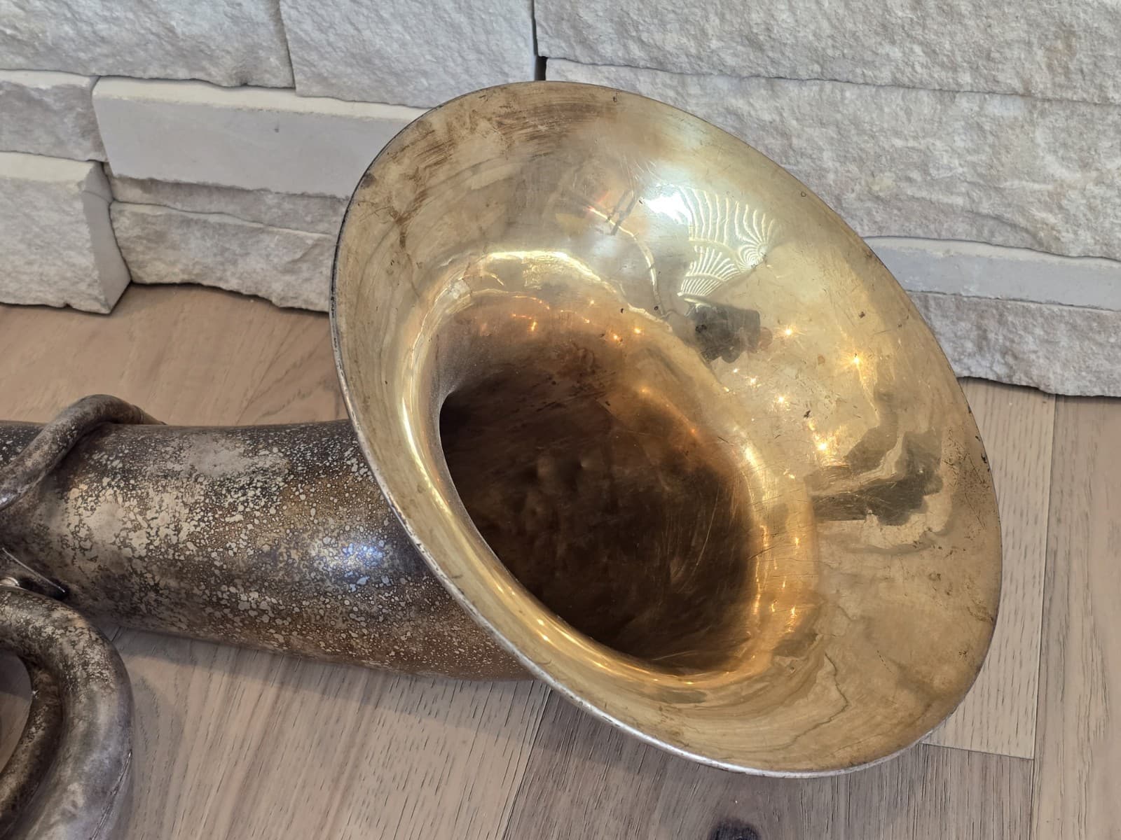 Vintage H.N. White King Double Bell Euphonium Silver 6