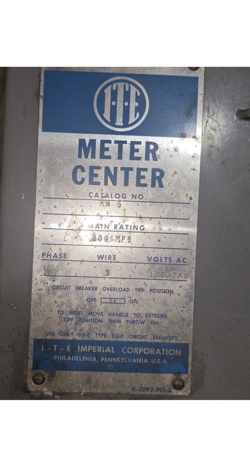 ITE Gould MM Meter Socket & Breaker buss Replacement Kit 3