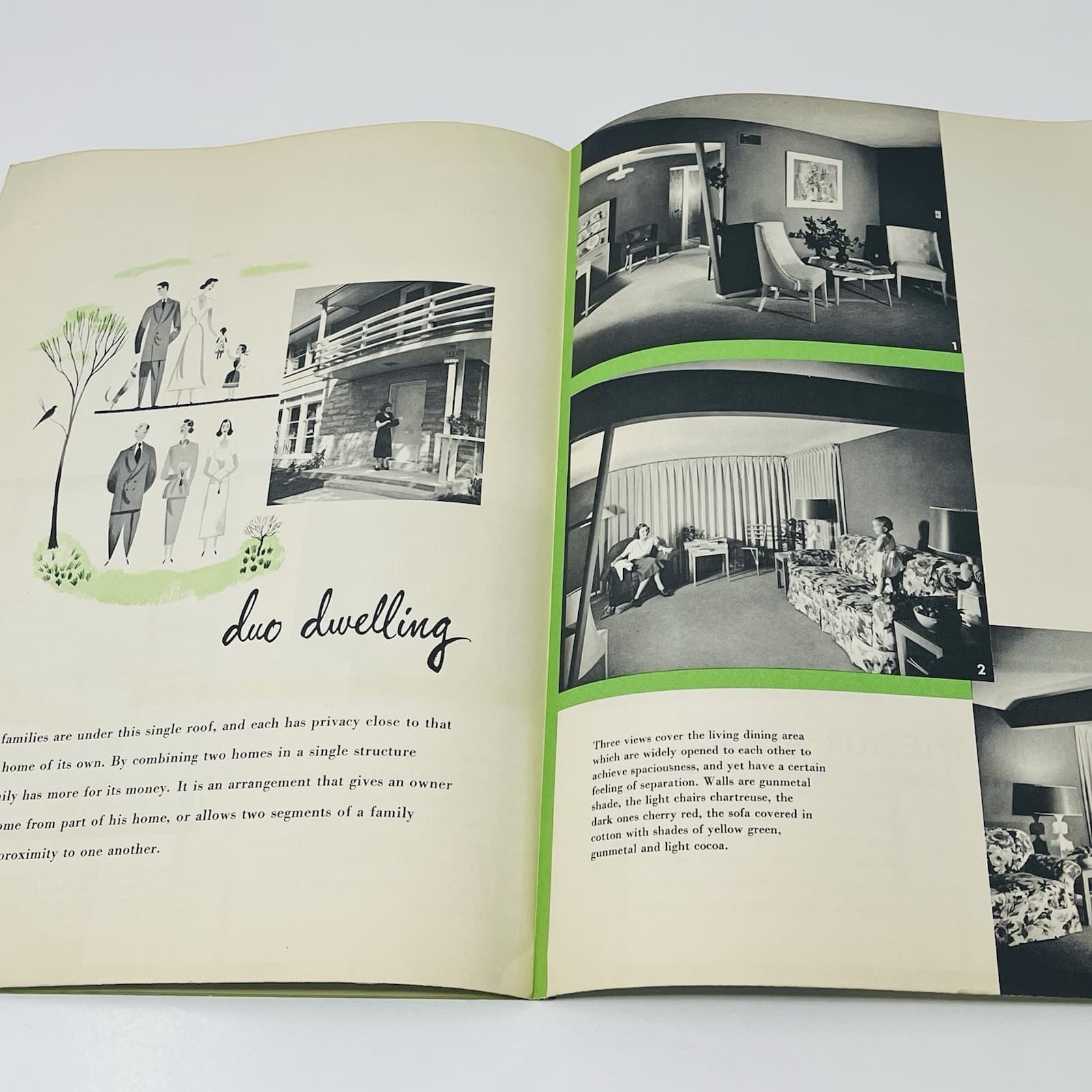 1949 Popular Homes House For Two Happy Families One Home Blueprints Plan Vintage 2