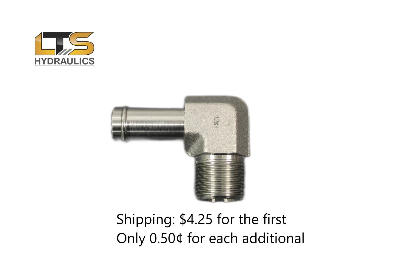 1/4" Beaded Hose Barb x 1/8" Male Pipe NPT 90° Steel Adapter 4501-04-02